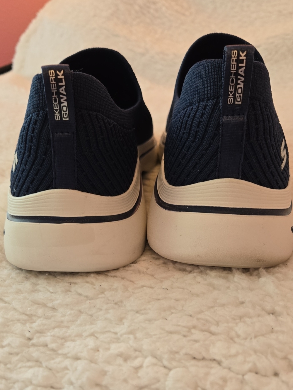 Skechers Air-cooled Arch Fit Slip-On Knit Walking Shoes - Navy - Picture 5 of 8